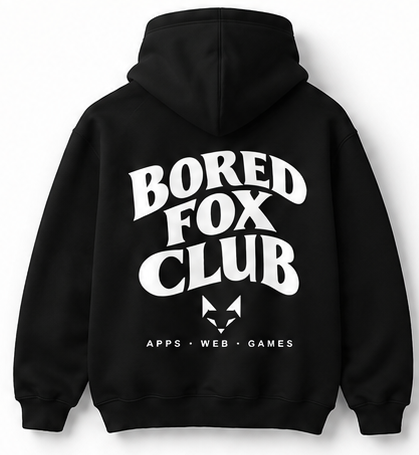 Bored Fox Club hoodie from the supplied brand identity reference